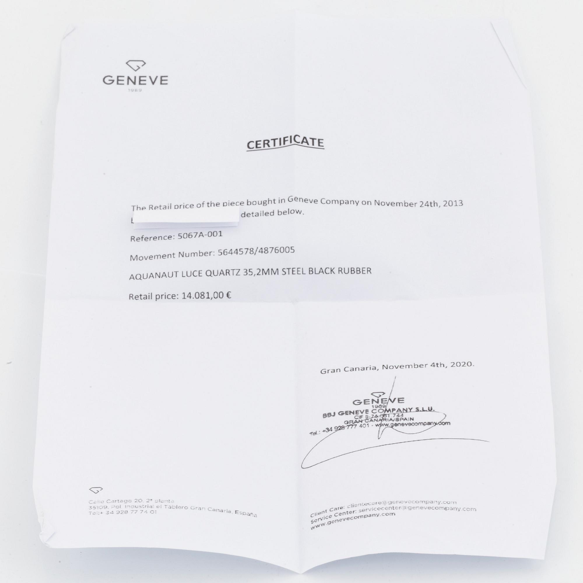 Patek Philippe, Aquanaut, Luce.