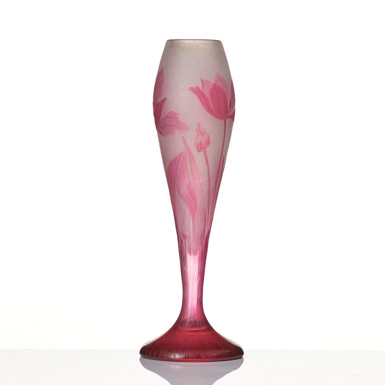 Karl Lindeberg, An Art Nouveau cameo glass vase, Kosta, model 173, circa 1900.