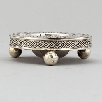 A Russian silver salt cellar, mark of Pavel Ovchinnikov, Moscow 1871.