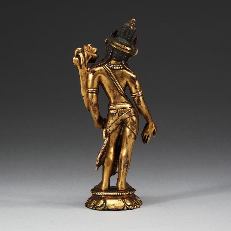 FIGURIN, förgylld brons. Nepal, 1800-tal.