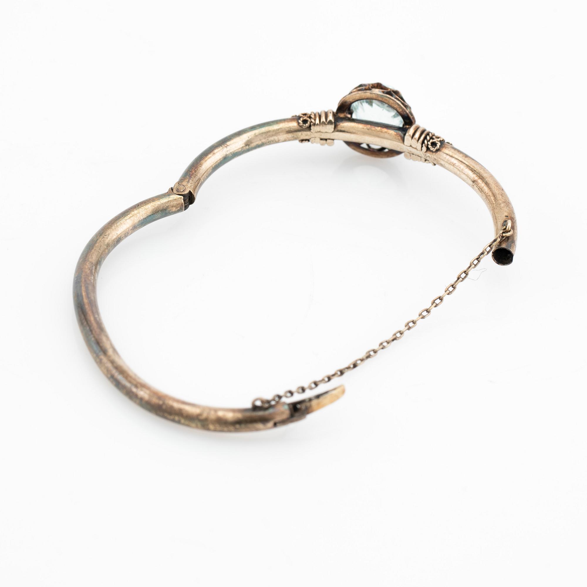 Arm ring, silver with aquamarine.