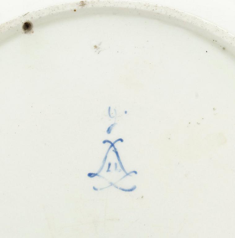 A Sèvres dinner plate, 18th Century. Dated LL for 1788.