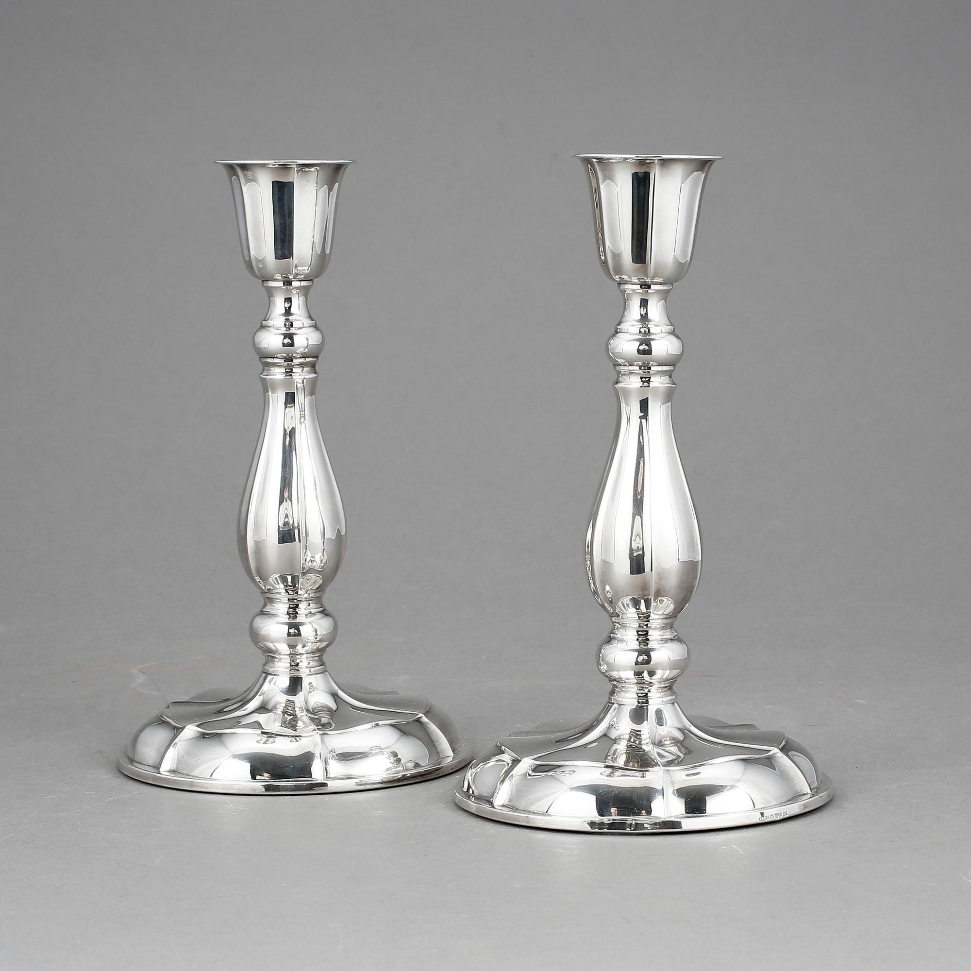 LJUSSTAKAR, ett par, silver, Ceson, Göteborg, 1965.