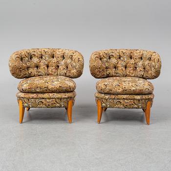 A second half of the 20th Century pair of easy chairs by Otto Schulz for Jio.