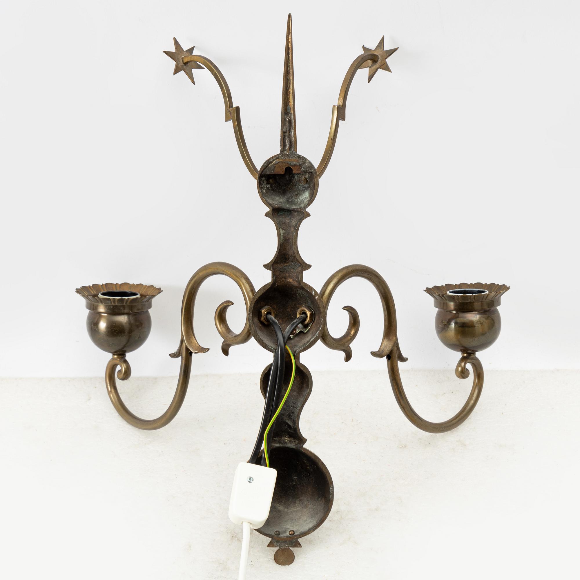 Vägglampor, ett par, barockstil, 1900-talets början.