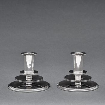 Atelier Borgila, a pair of sterling candlesticks, Stockholm, 1935.