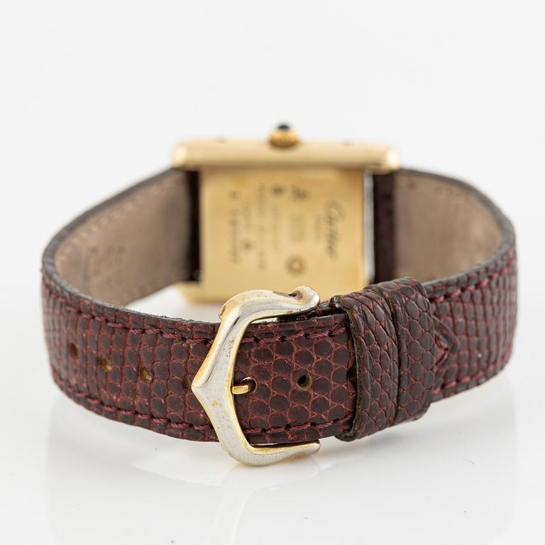 must de Cartier, Tank, "Trinity Dial", wristwatch, 20.5 x 20 (28) mm.