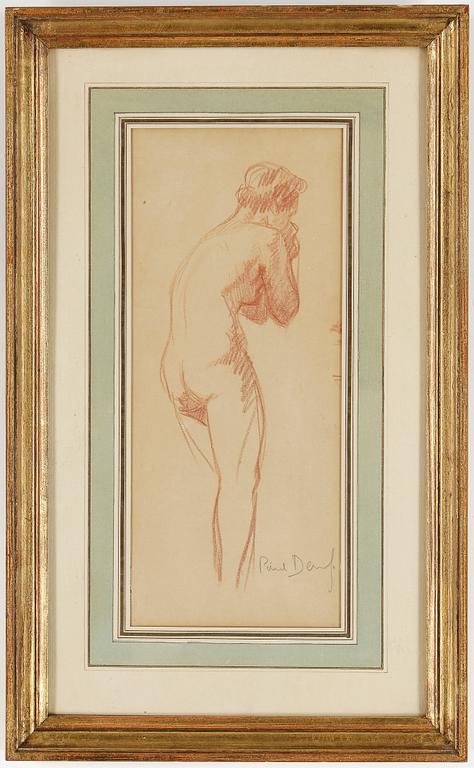 OKÄND KONSTNÄR, rökrita, 1800/1900-tal. Signerad Paul Denf.