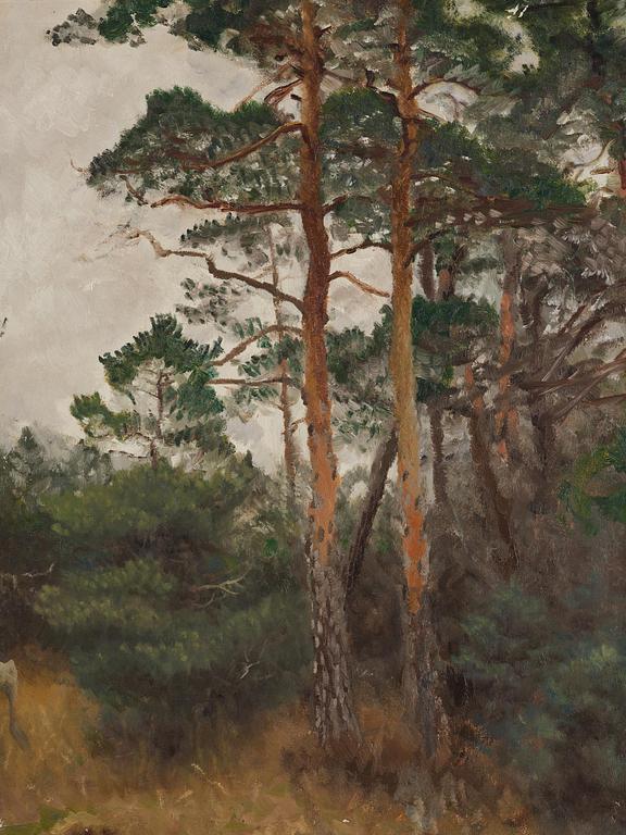 Bruno Liljefors, Moose by the forest edge.