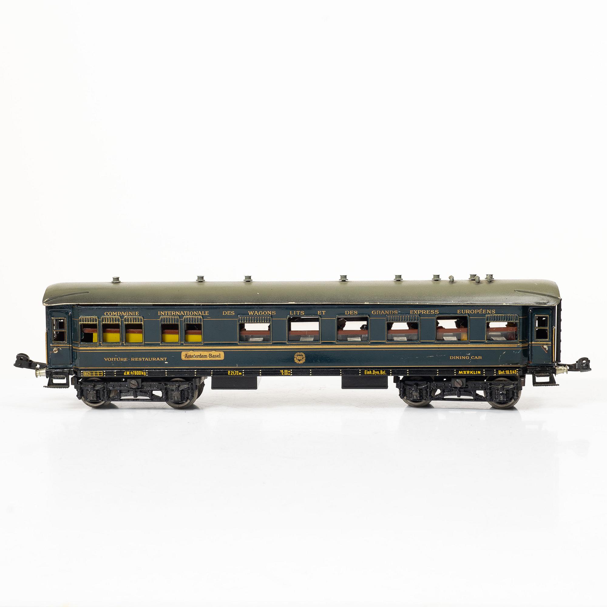 Märklin, restaurant car, 1942 JG, 1930s, Germany, 0 gauge.