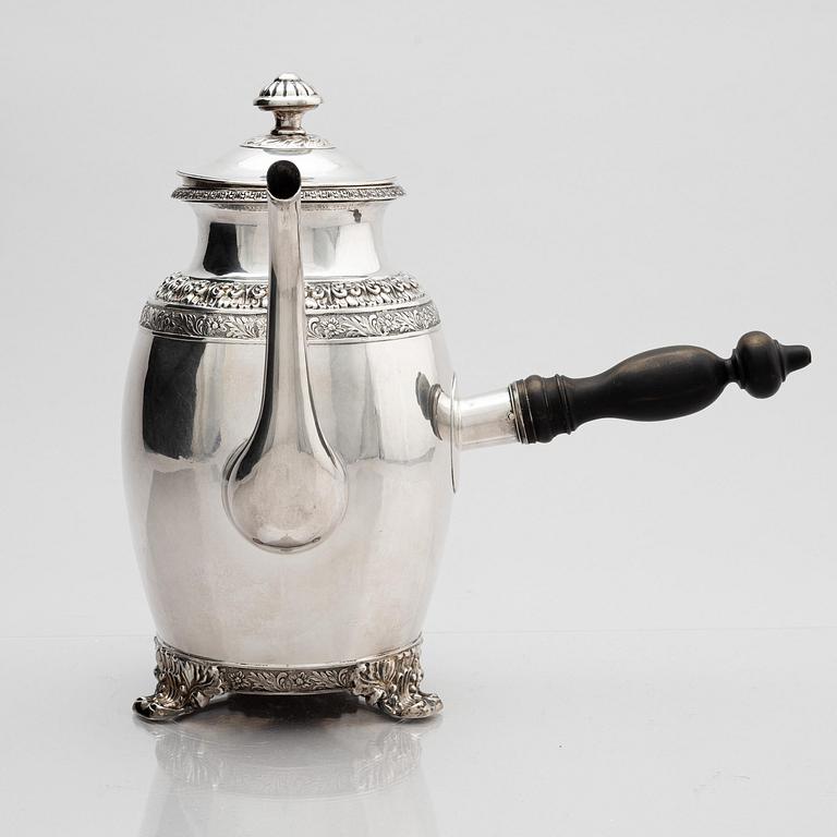 Arvid Öhrn, kaffekanna, silver, Gävle 1844.