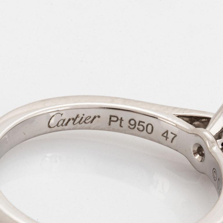 Cartier 0,46 ct brilliant-cut diamond ring.