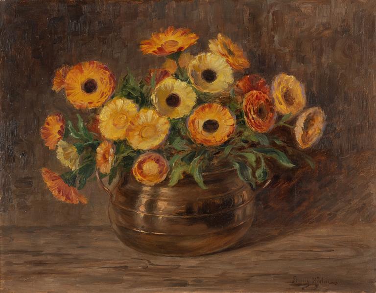 Fanny Hjelm, oil on panel, signed.