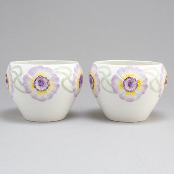 a pair of early 20th century porcelain flower pots by Rörstrand.