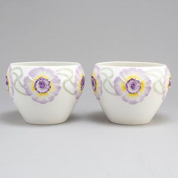 a pair of early 20th century porcelain flower pots by Rörstrand.