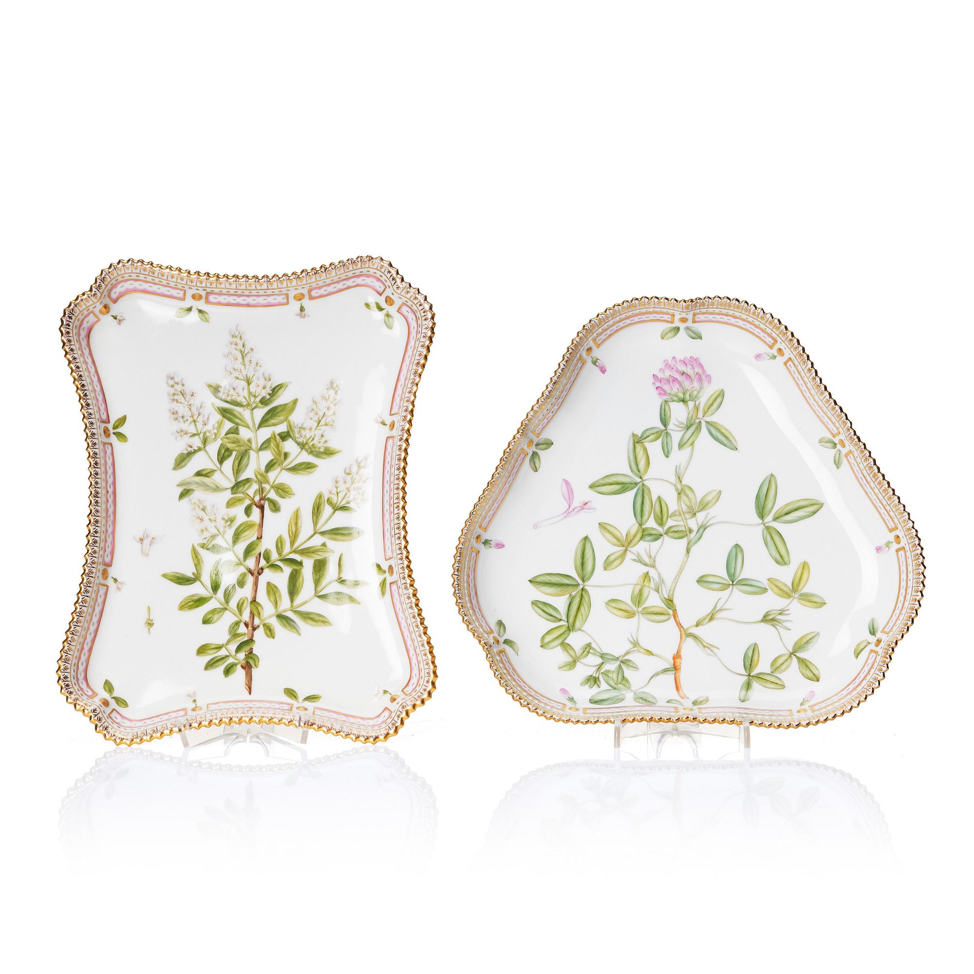 Two Royal Copenhagen 'Flora Danica' serving dishes, Denmark, 20th Century.