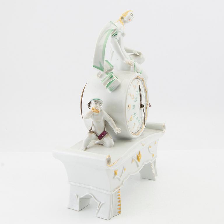 Table Clock Rosenthal, first half of the 20th century, porcelain.