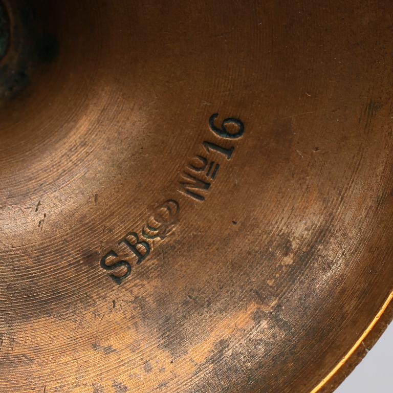 LJUSSTAKAR, 3 par, mässing, 1800-tal.