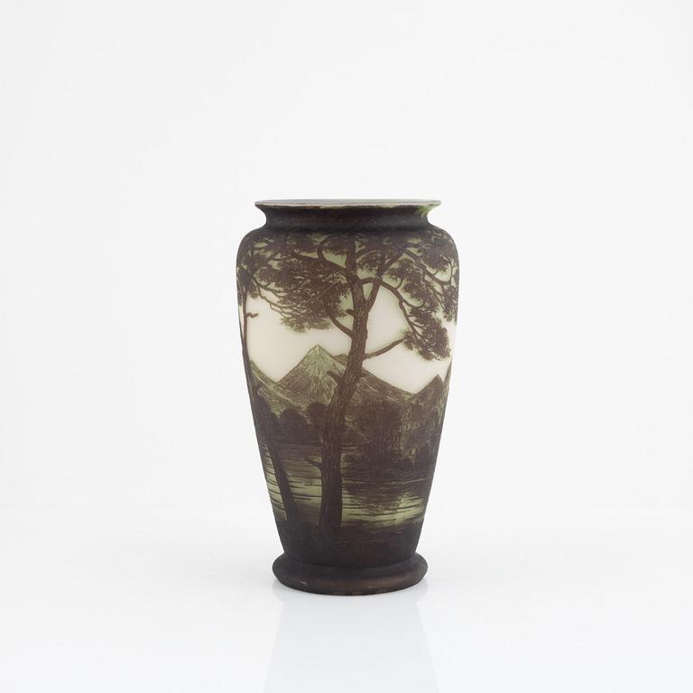 Vase, glass, signed by Richard, 20th century.