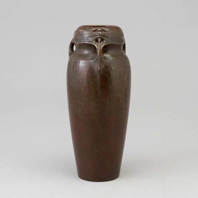 HUGO ELMQVIST, a bronze vase, art nouveau.