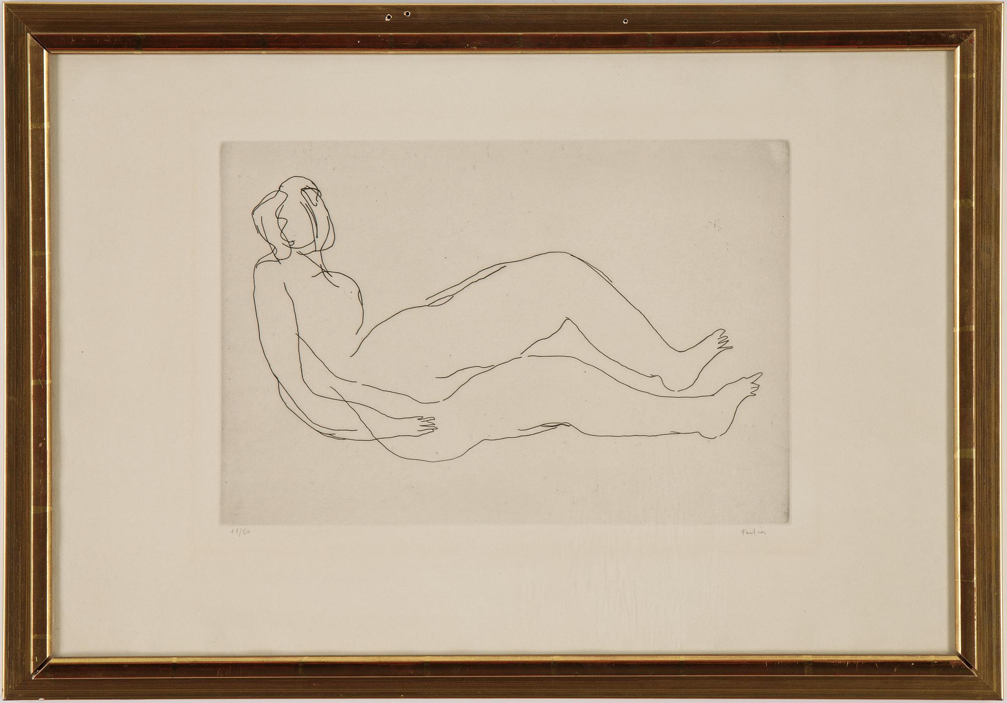 Jean Fautrier, etsning, signerad 11/50.