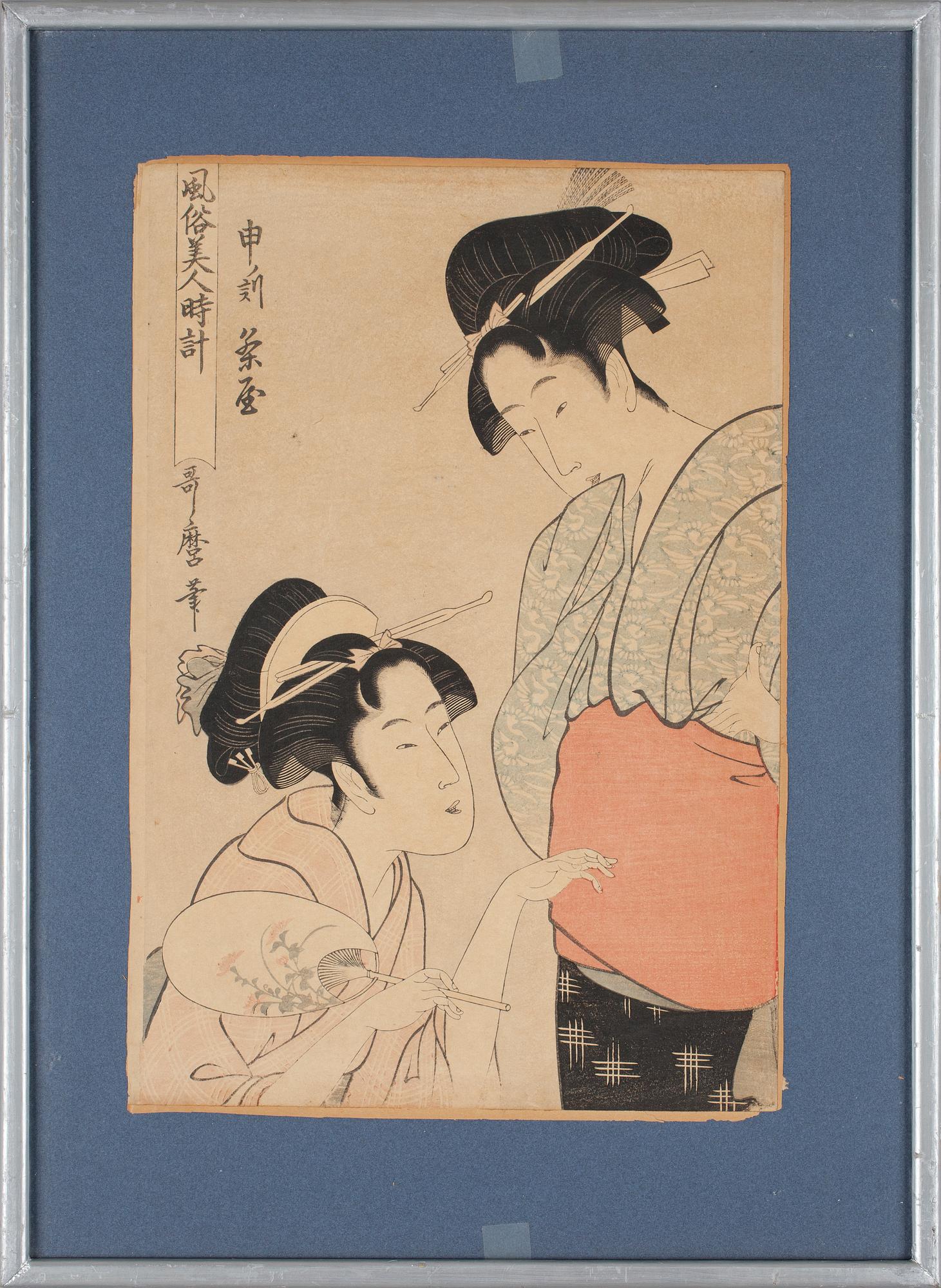 UTAMARO, efter, träsnitt, senare tryck, 1800-tal.