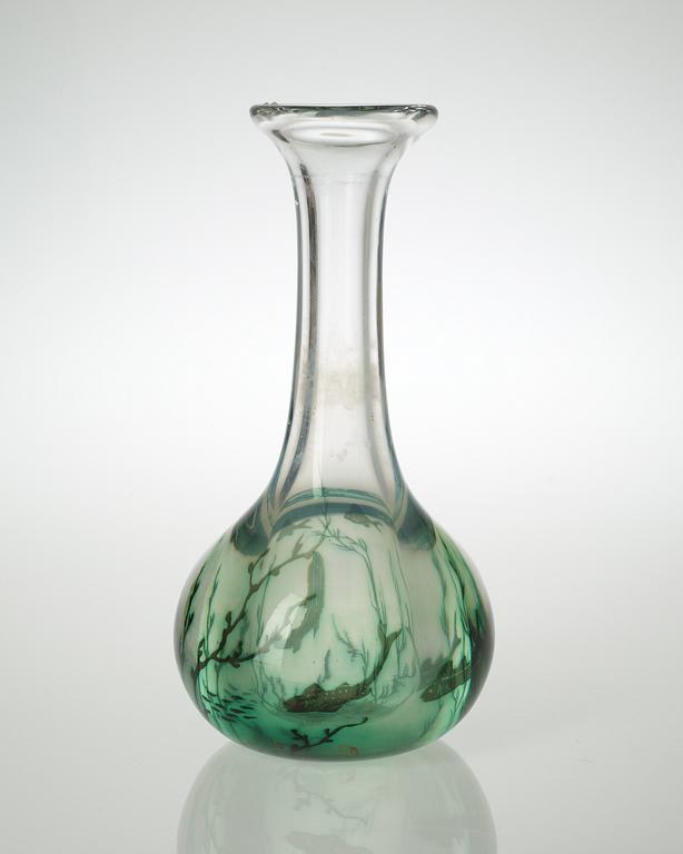 An Edward Hald 'fish graal' glass vase, Orrefors 1939.