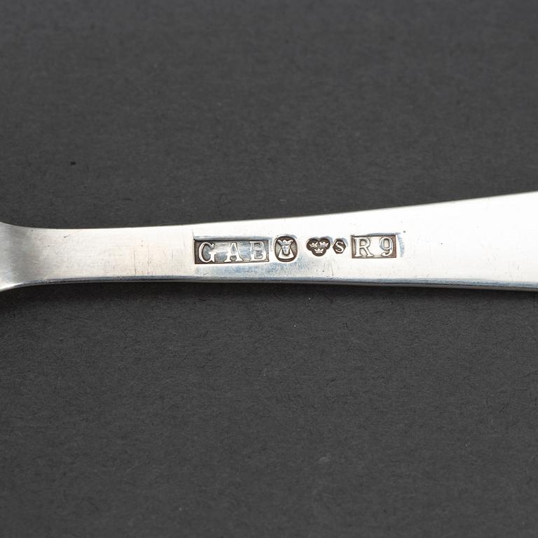 JACOB ÄNGMAN, 48 psc silver cutlery, 'Rosenholm', GAB, some Stockholm 1967.