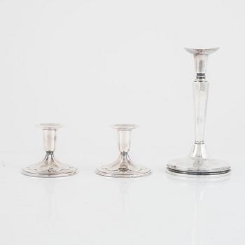 Candlesticks, 2+1 pcs, silver, including Ceson, Gothenburg 1964.