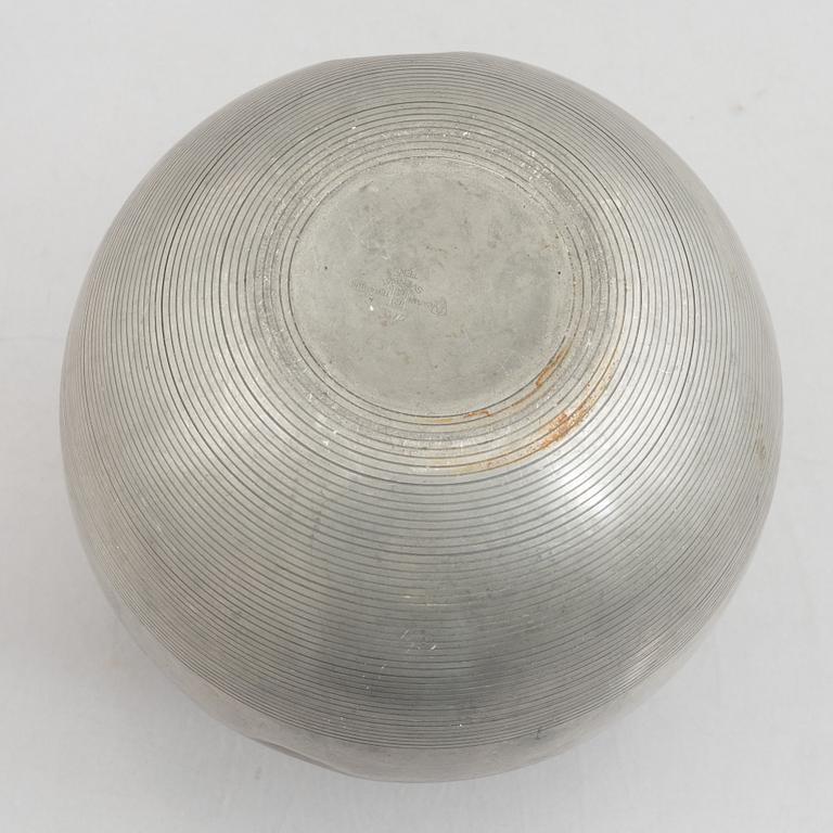 Sylvia Stave, a pewter vase model "5496", C.G. Hallberg, Stockholm, 1934.