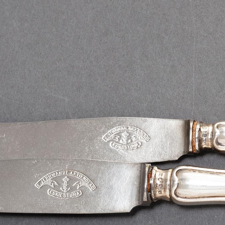 A Swedish 263 piece silver table-cutlery, marked NK, Stockholm 1917.