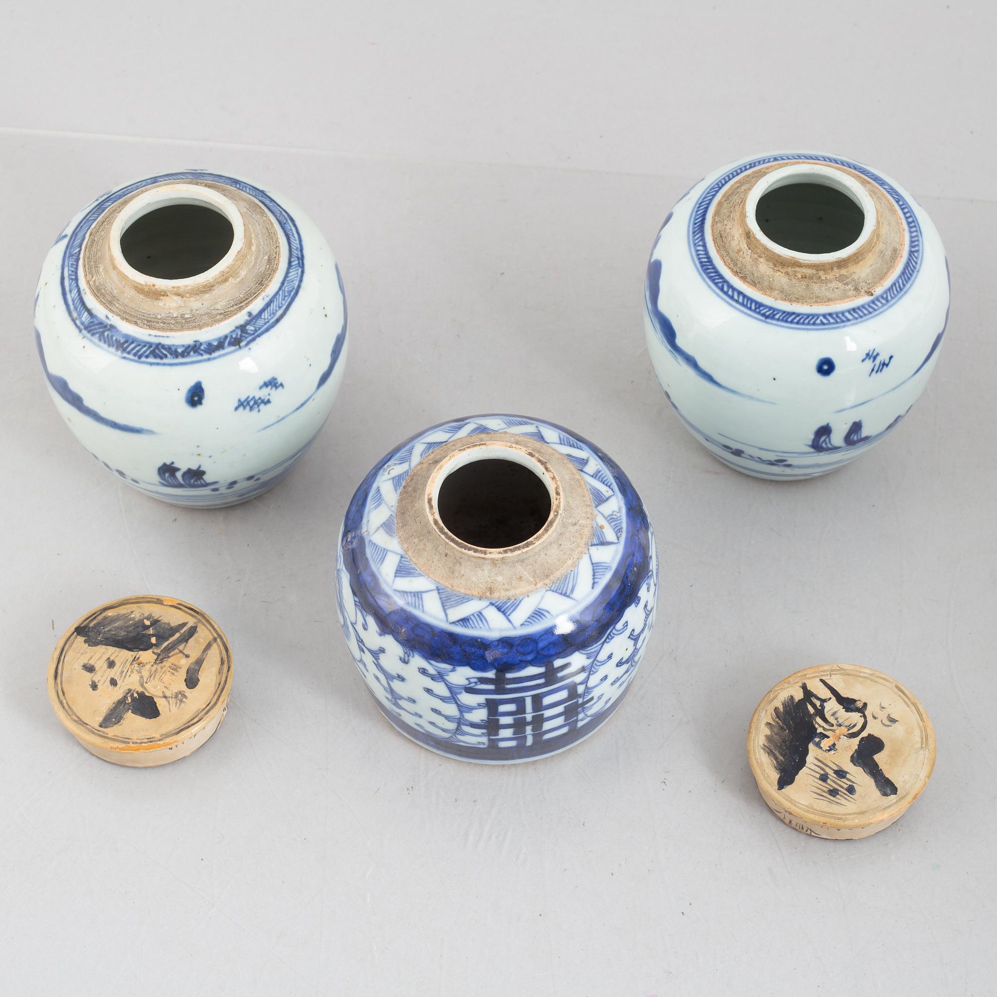 Parti porslin, 6 delar, Kina, 1800-tal/sen Qing.