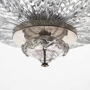 Fritz Kurz, a ceiling lamp, model "KD 946/1", for Orrefors, Sweden, 1940-50s.