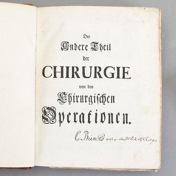 LORENZ HEISTER, 2 vol, Chirurgie in welcher alles was zur sund arznen.., Nürnberg 1752.