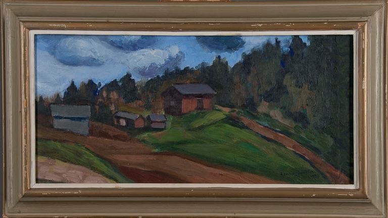 LENNU JUVELA, olja på skiva, signerad och daterad 1923.