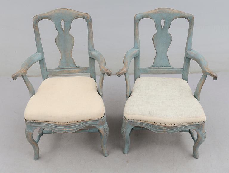 KARMSTOLAR, 1 par, barockstil, 1900-talets första hälft.