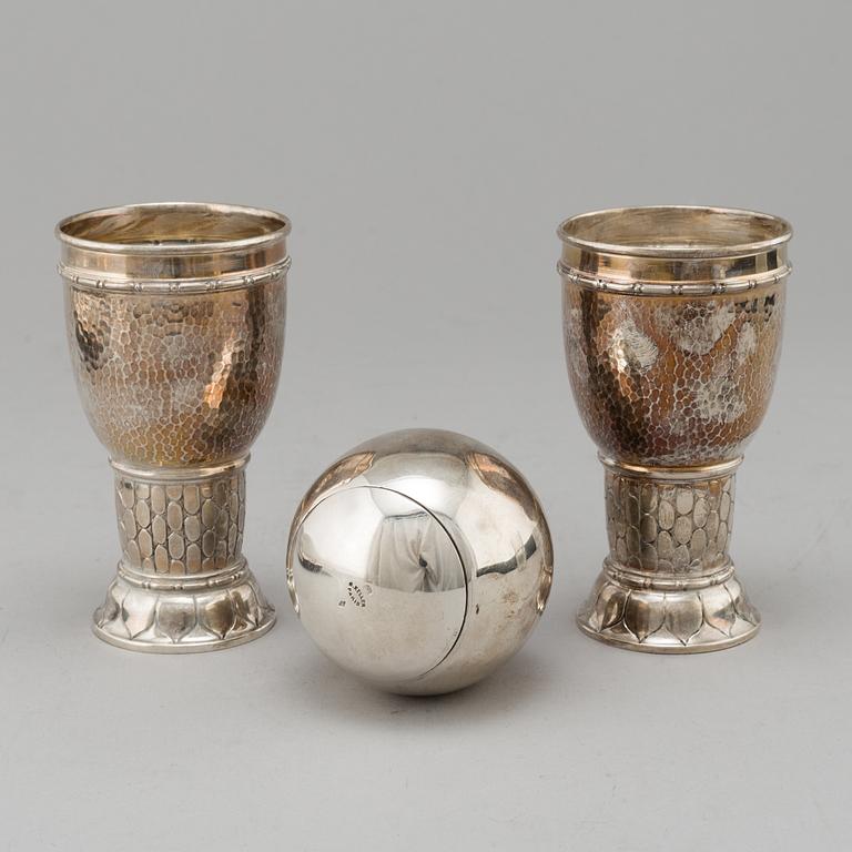Three silver items from G. Keller, Paris, France and Germany, 20th Century.