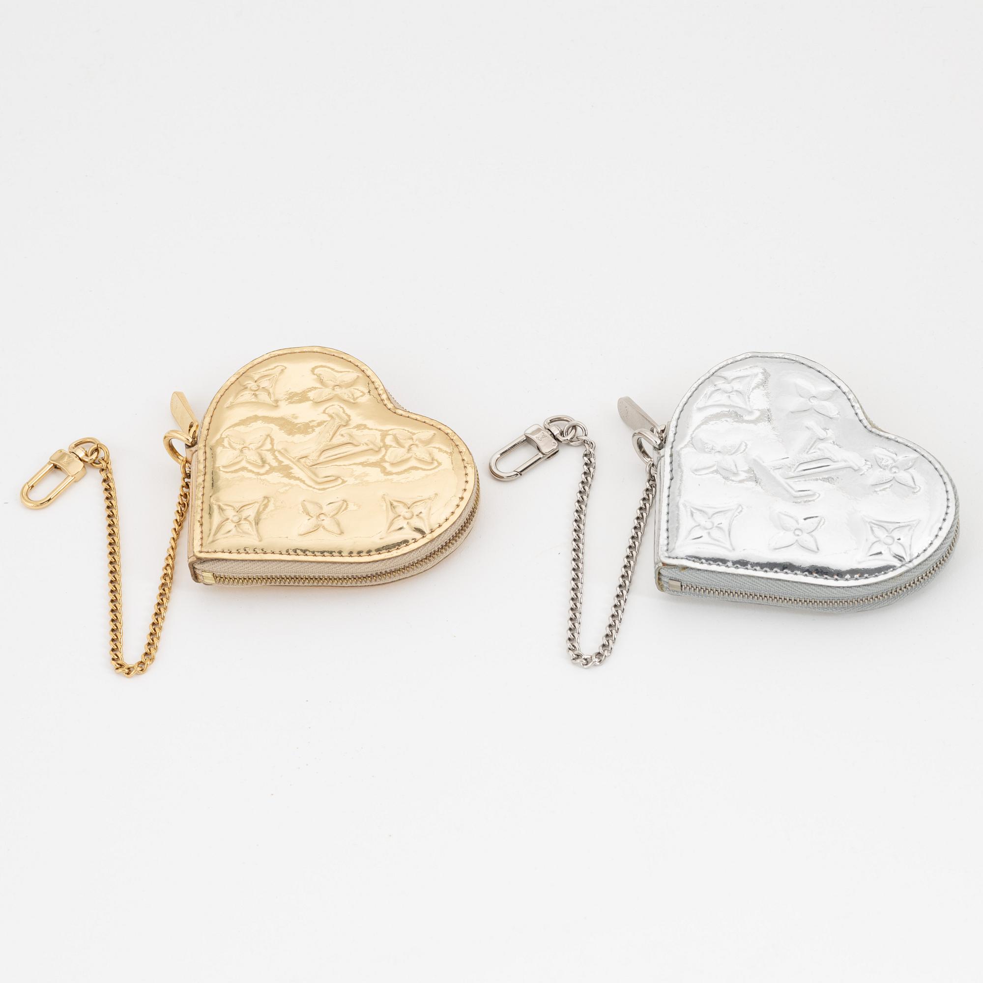 Louis Vuitton, Two 'Miroir porte monaie coeur' coin purses, 2007.
