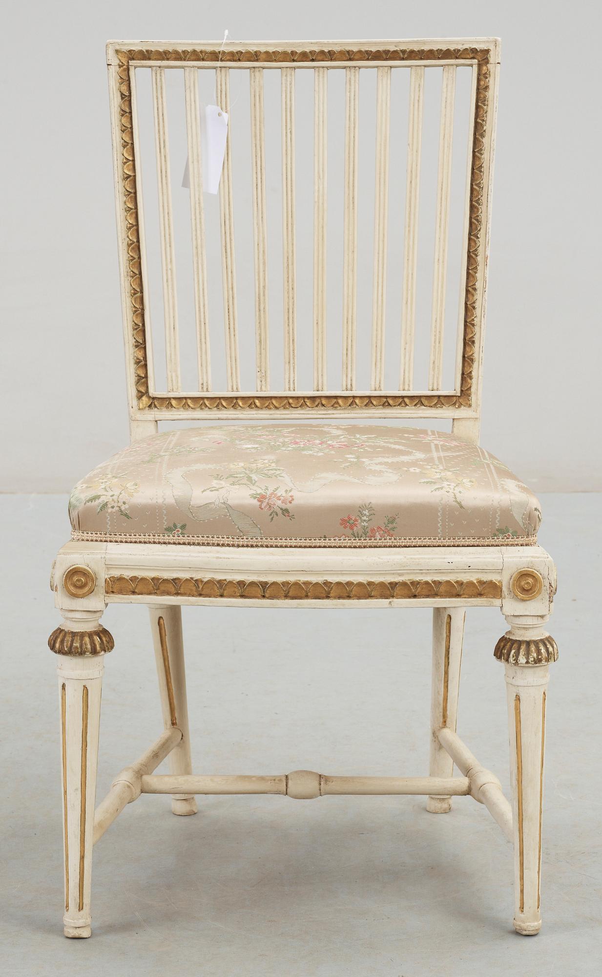 STOL, sengustaviansk, märkt Stockholms stolmakarämbete, Carl Johan Wadström, 1700-talets slut.