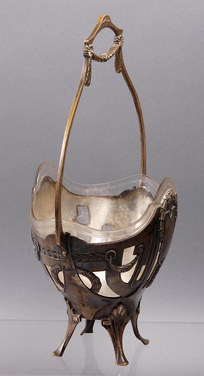 SKÅL, nysilver och glas, jugend. Trol Tyskland.