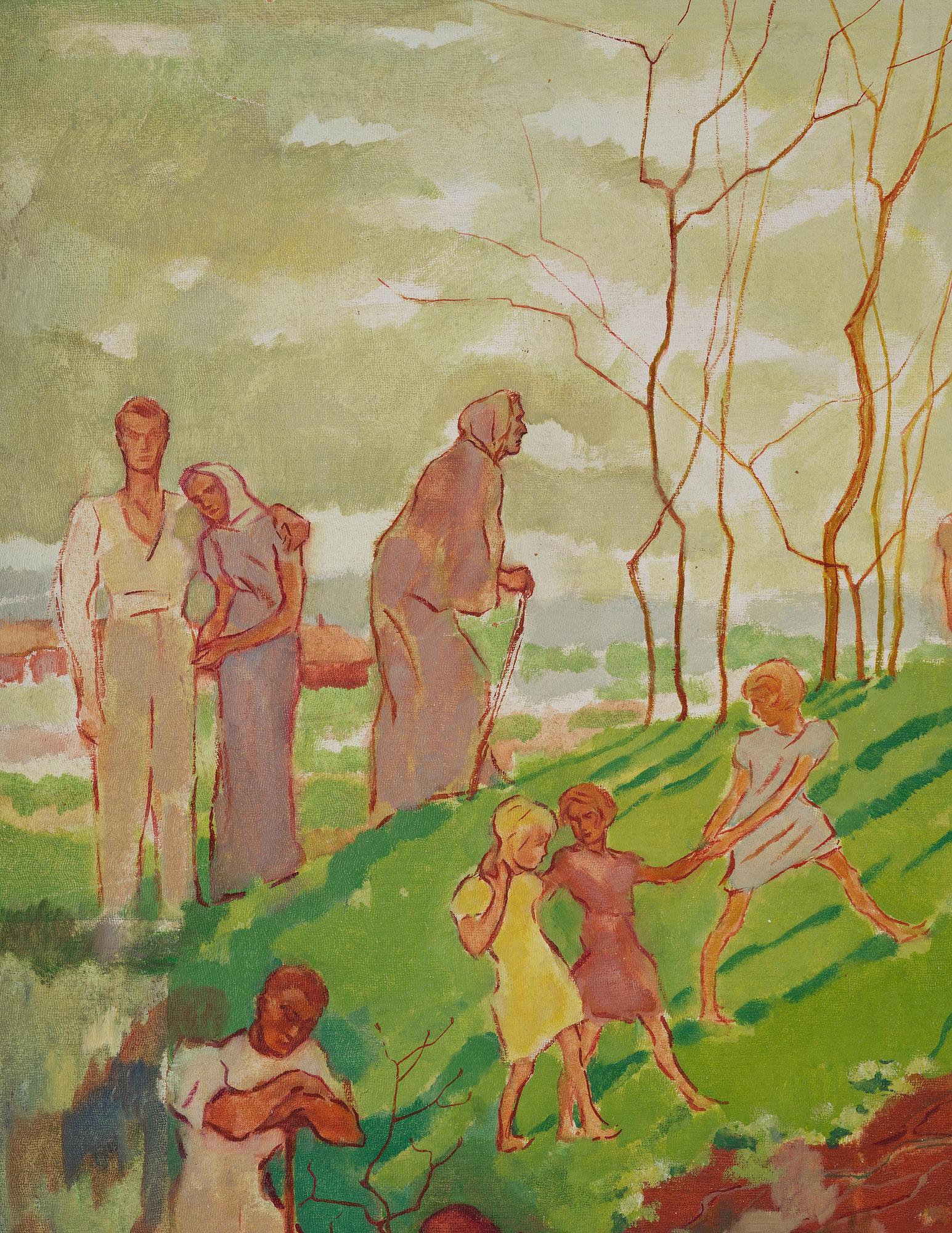 Lotte Laserstein, Fantasy landscape with people.