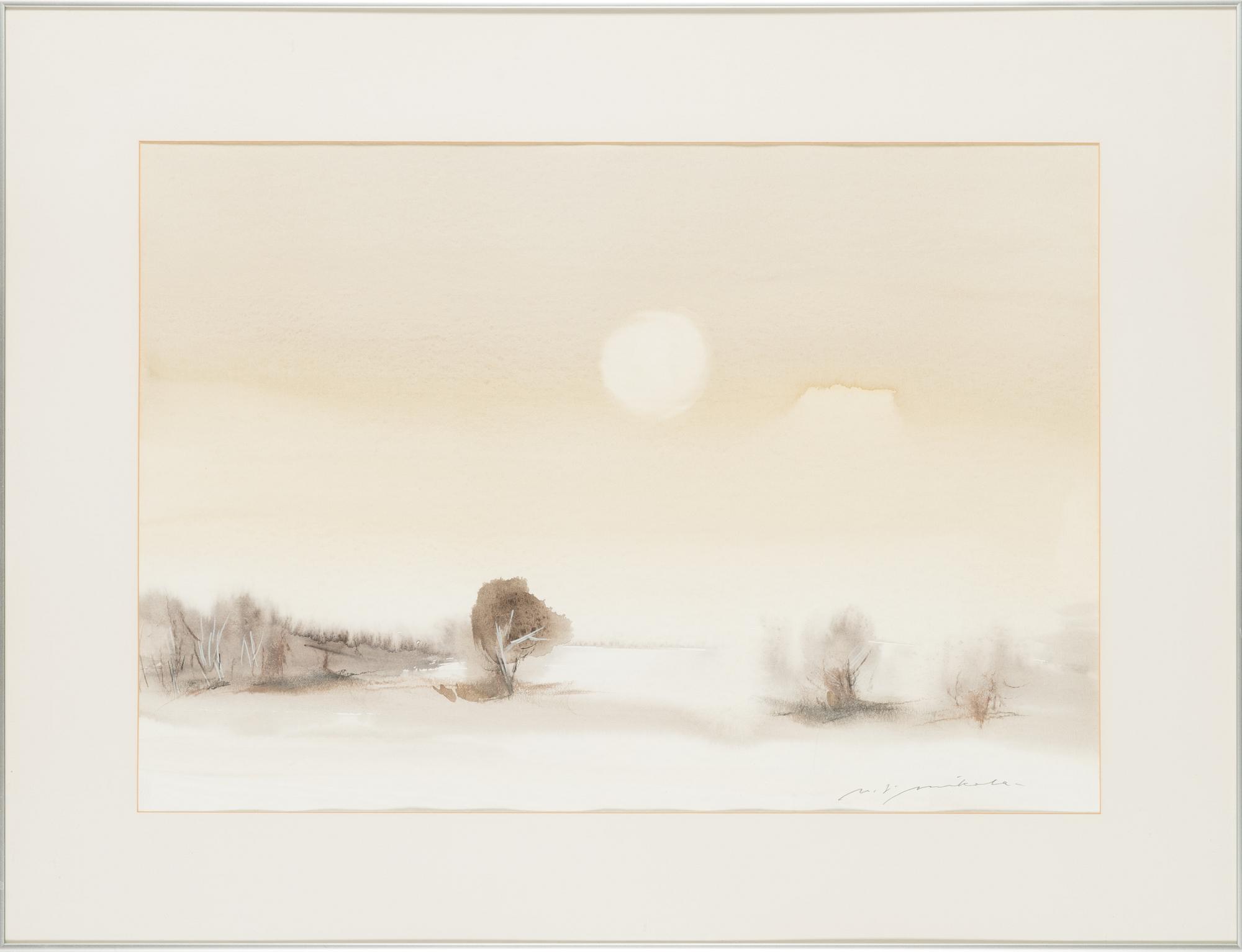 Nandor Mikola, watercolour, signed.