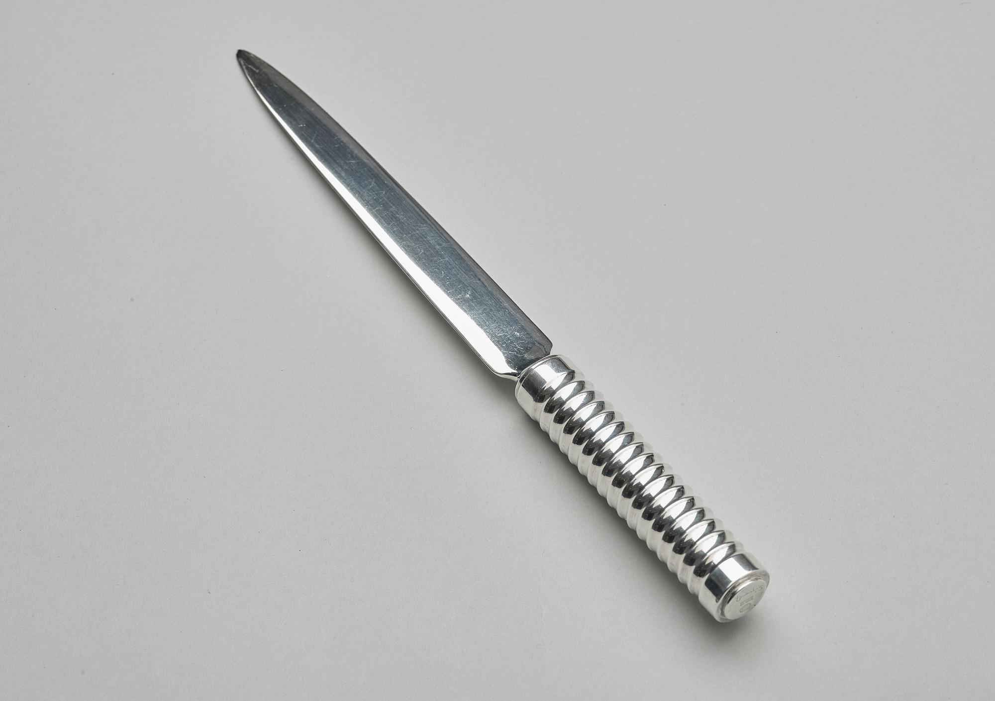 Sigvard Bernadotte, a sterling letter opener, Georg Jensen, Copenhagen post 1945.