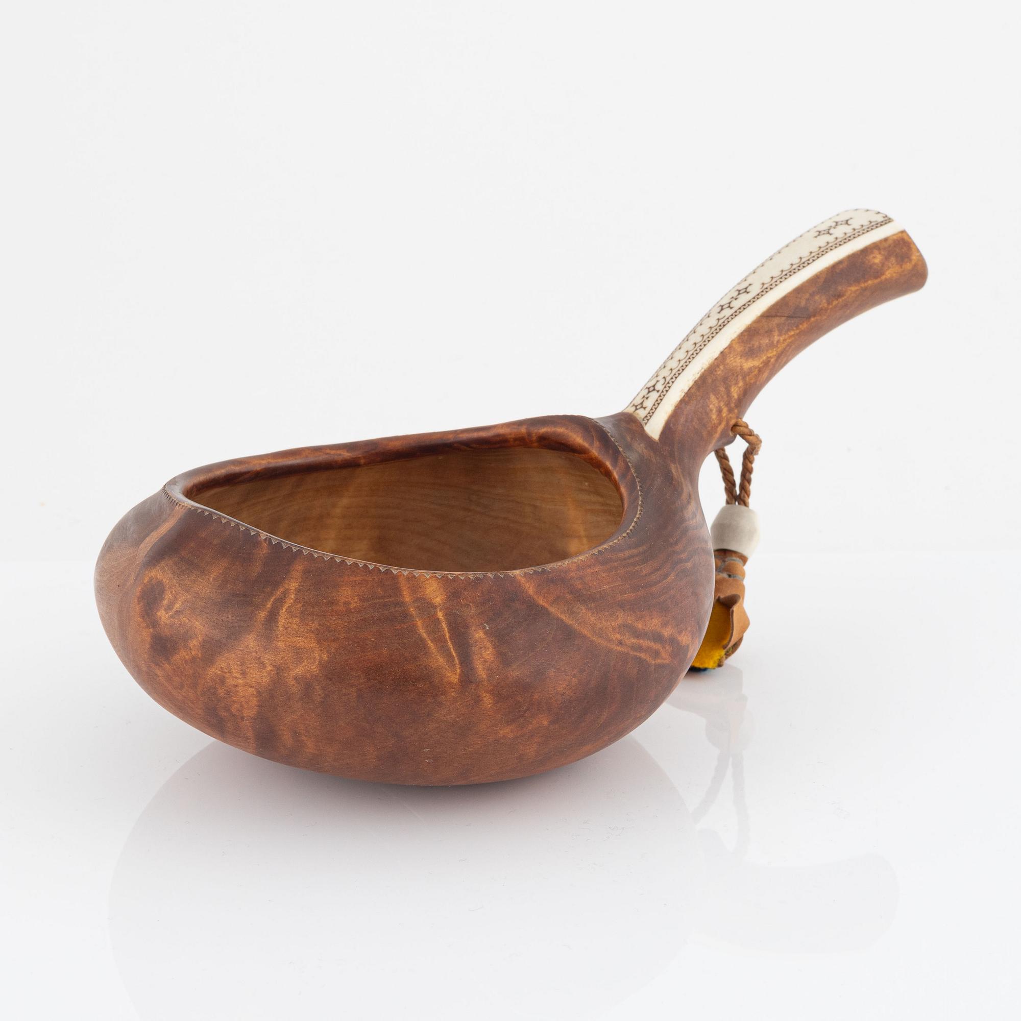 Helge Sunna, a birch milkbowl, signed and dated 1990.