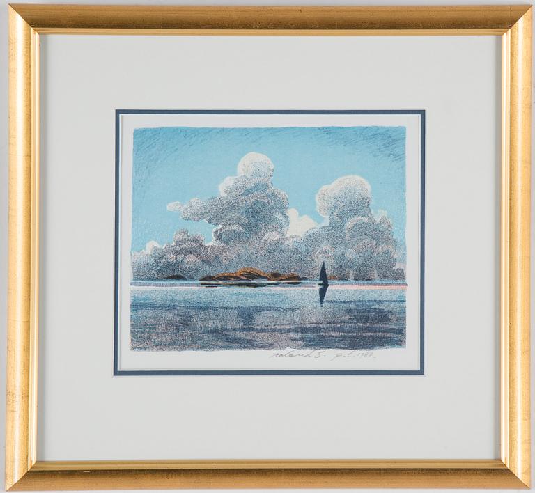 ROLAND SVENSSON, färglitografi, P.T. signerad och daterad 1987.