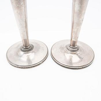 Eric Råström, Candelsticks, a pair, silver, CG Råström, Stockholm 1965.