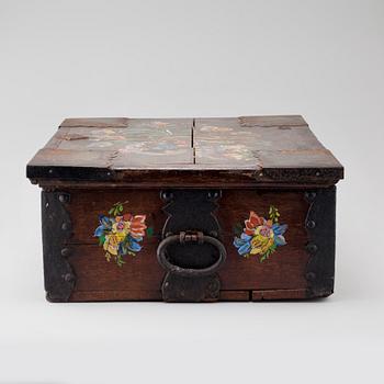 A painted 18th century chest.