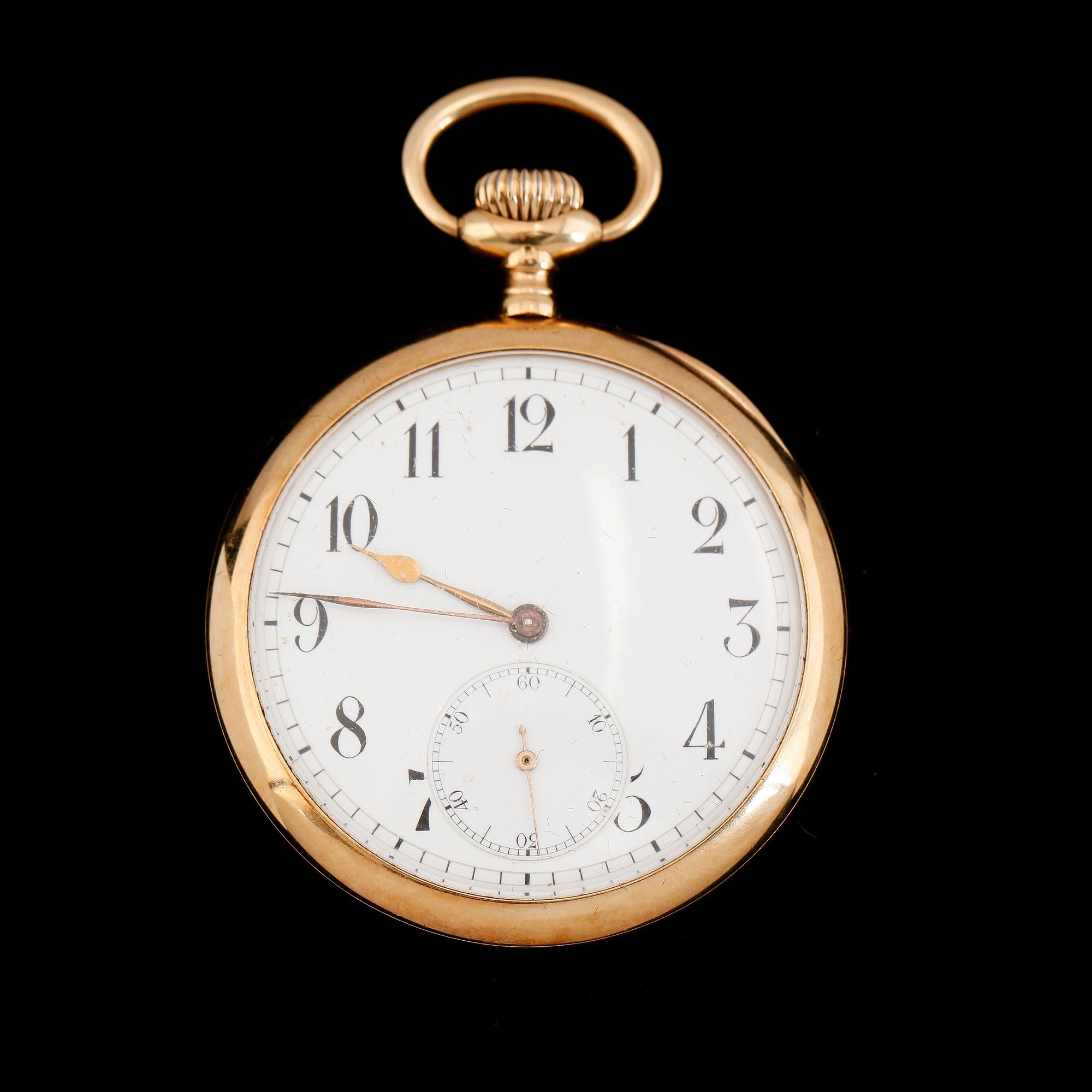 FICKUR, 14 K guld. Vikt inkl urverk ca 87 g.