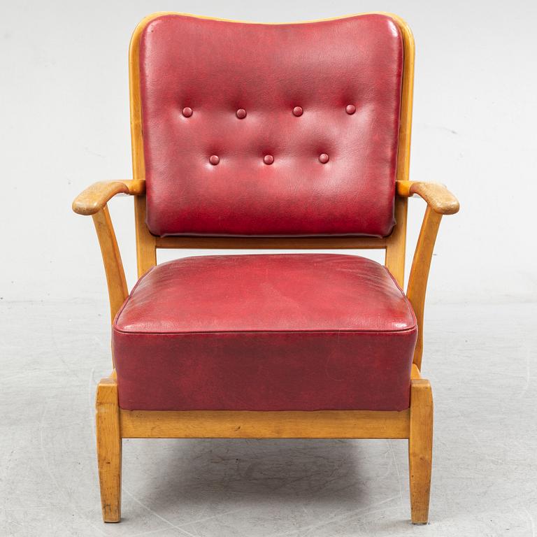 AXEL LARSSON, a Swedish Modern birch easy chair, åtölj, Swedish Modern, Svenska Möbelfabrikerna, Bodafors, 1940's.