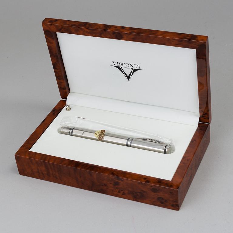 A Visconti Metropolis sterling silver fountain pen, Florence, Italy.